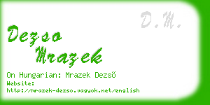dezso mrazek business card